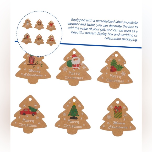 1 Set Gift Rope Christmas Present Tags Christmas utensils Hanging Christmas Tags - Picture 2 of 7